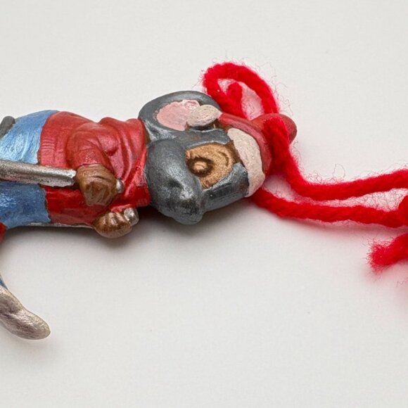 Vintage Mouse Skier Christmas Tree Ornament Hand Painted Skiing - Picture 4 of 6